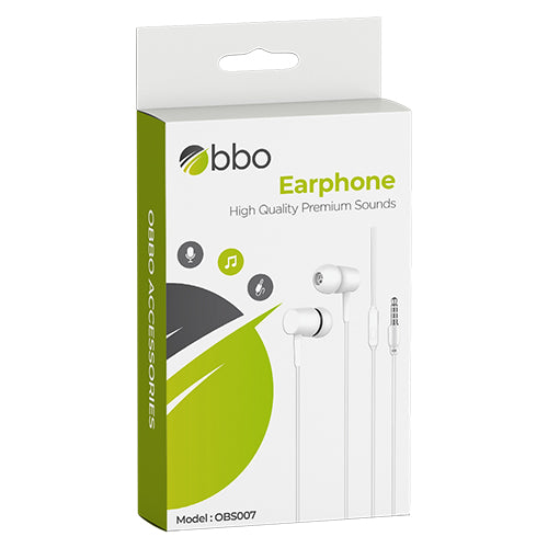 Obbo Earphone Alta Calidad Sonido Premium Blanco OBS007